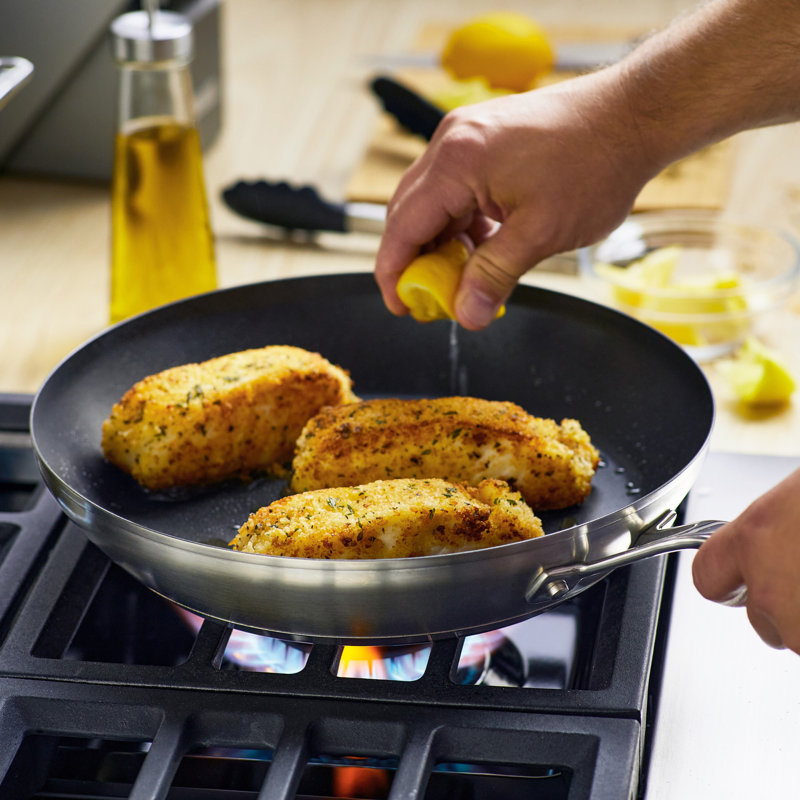 KitchenAid 3-Ply Base Stainless Steel Nonstick Induction Frying Pan / Skillet, 14"