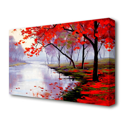 Autumn Lake Forest - Wrapped Canvas Print