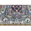 Tapis floral bleu en laine noué à la main Floral-85897357