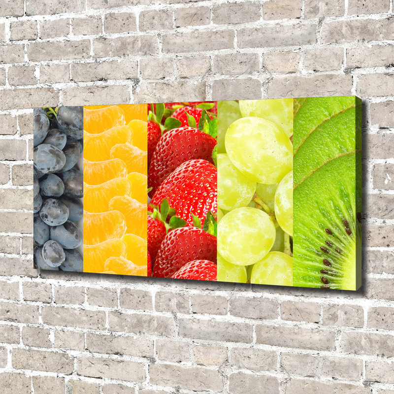 Colourful Fruits - Print, Wrapped Canvas, 70cm H x 140cm W x 2cm D