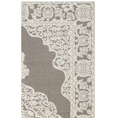 Chanelle Oriental Handmade Light Grey/Ivory Area Rug