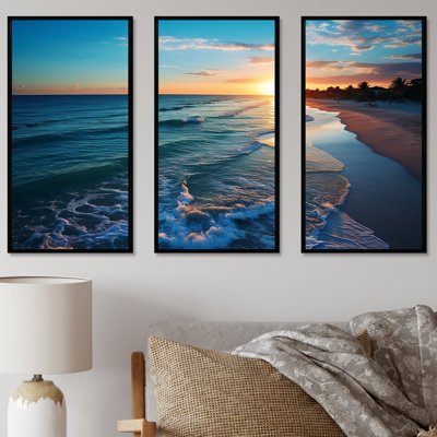 Tranquil Shores Sunset Beach Horizon IV - Beach Wall Art