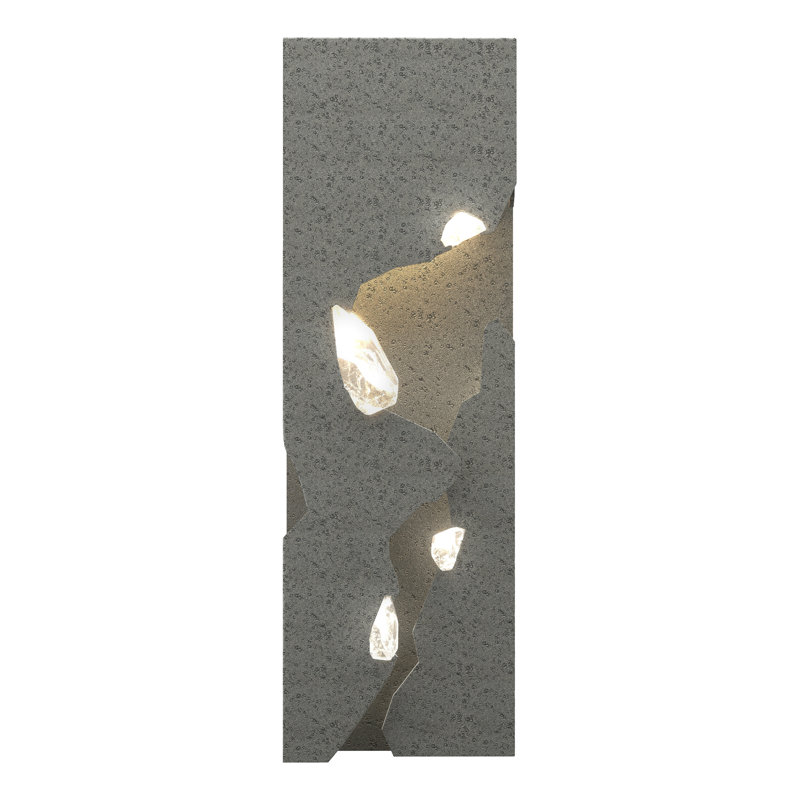Trove 1 - Light LED Dimmable Flush Mounted Sconce, Natural Iron with Clear Crystal 