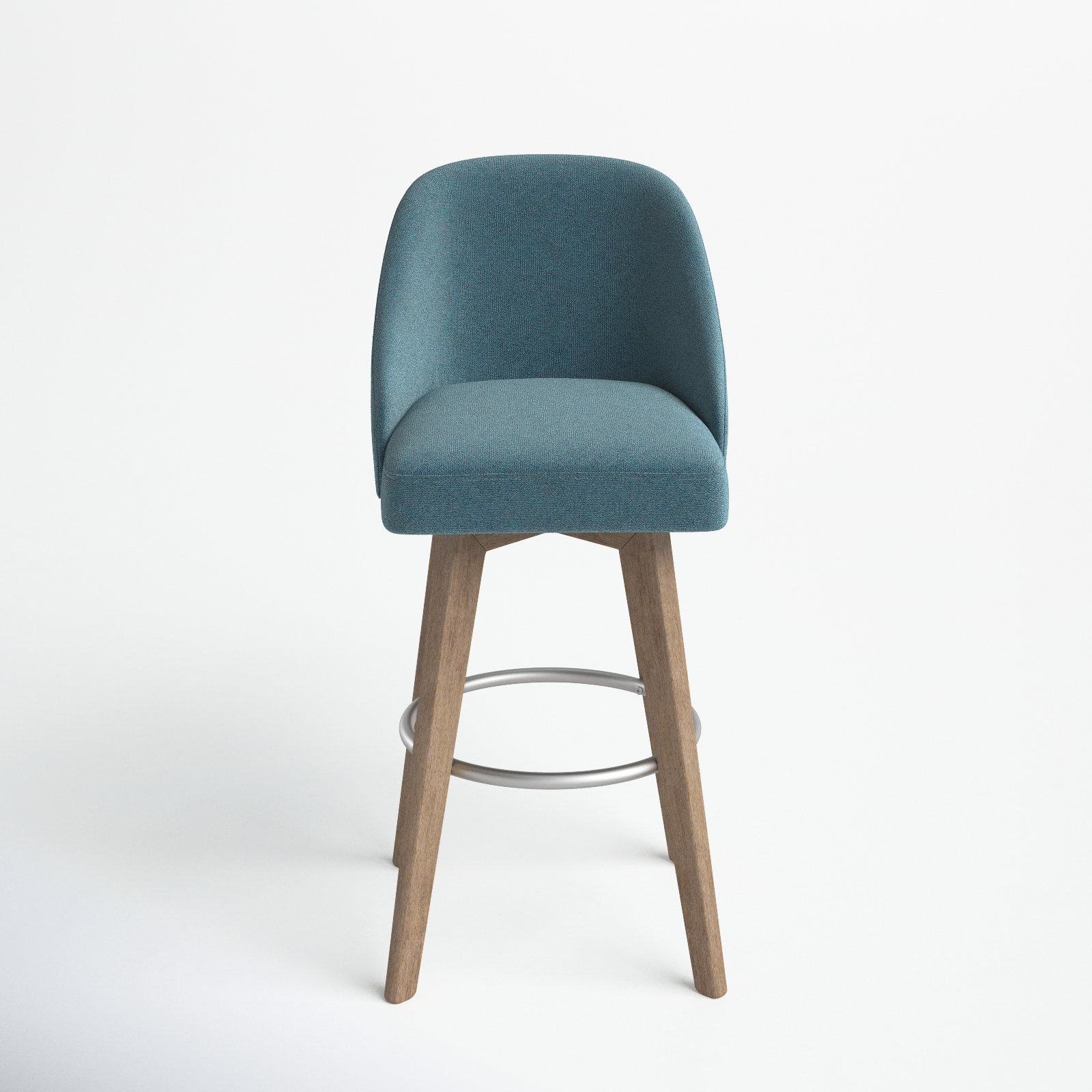 Madison Park Pearce Upholstered 360-Degree Swivel Bar & Counter Stool, Blue, 1, Counter Stool (25.75” Seat Height)