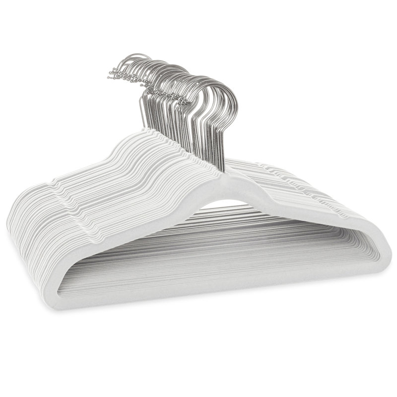 Velvet Non-Slip Kids Standard Clothing Hanger, Ivory