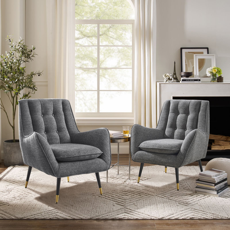 Iwan Upholstered Armchair, Dark Gray