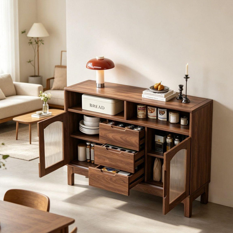 Buffet avec porte vitrée et peinture à base d'eau