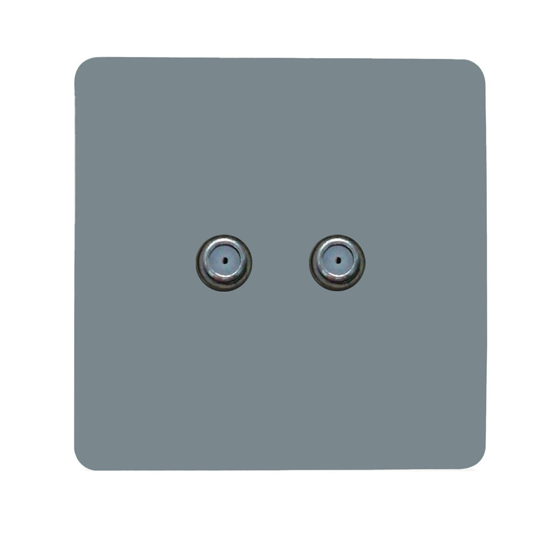 Trendi Switch 2 Gang Male F-Type Satellite Television Socket