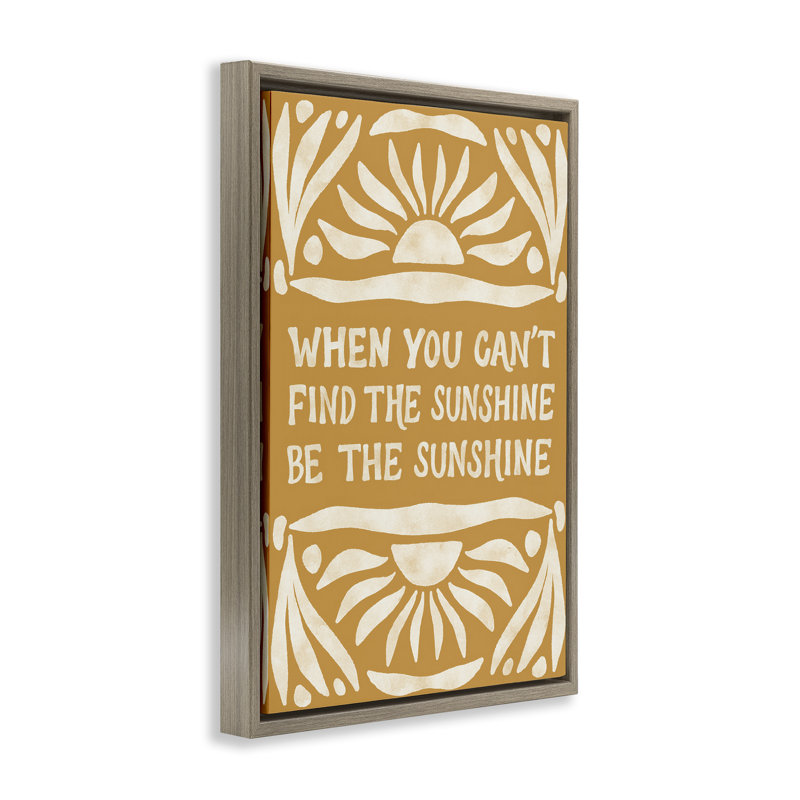 «Boho Be The Sunshine», toile flottante encadrée par Amanda Houston, Cadre flottant orme Montalcino, H 31 po x l 21 po