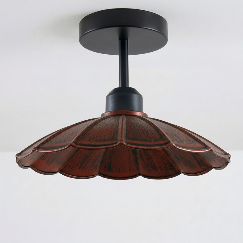 Semi Flush Mount, Rustic Red, No