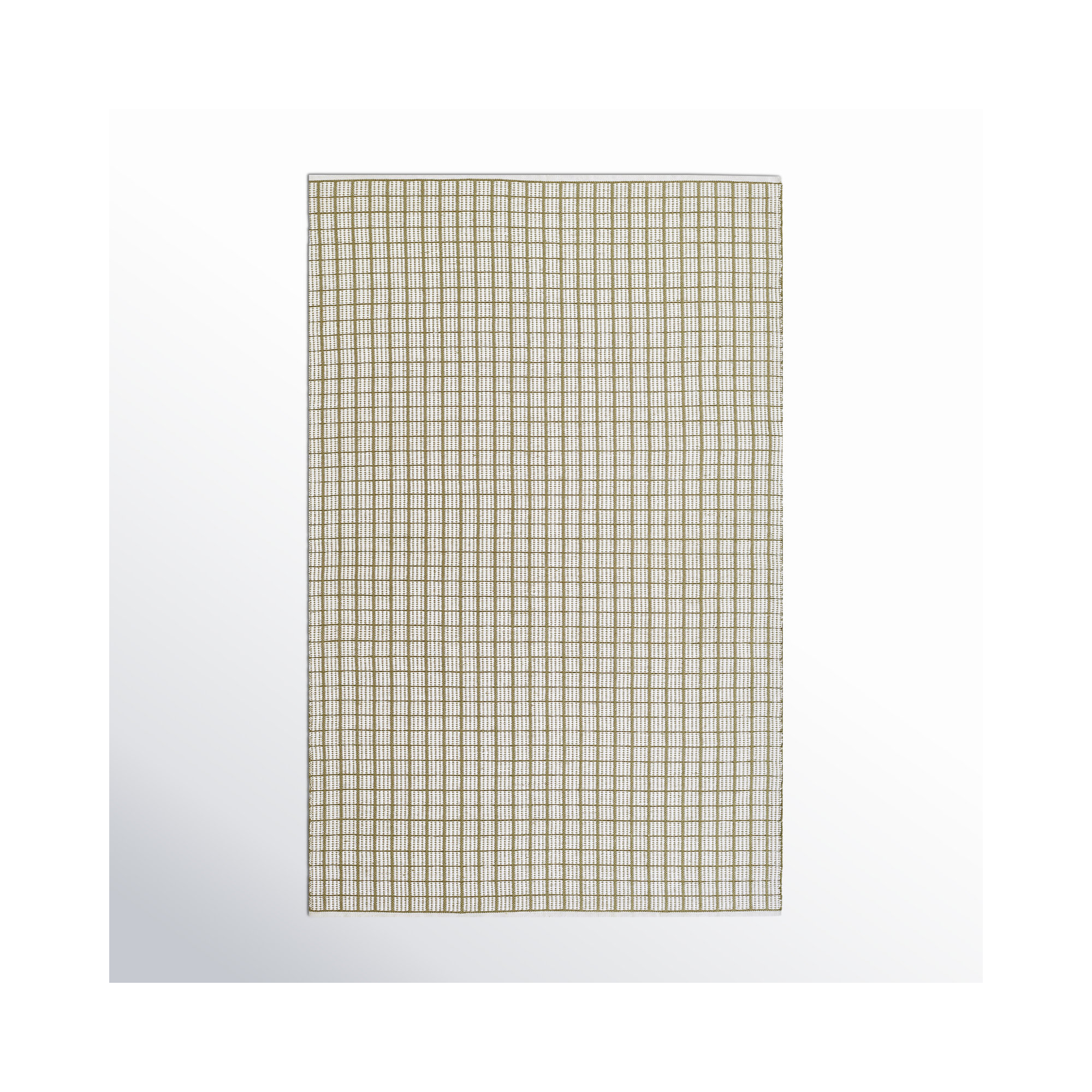 Malmo Handmade Recycled P.E.T White/Green Indoor/Outdoor Rug, Rectangle 2' x 3'