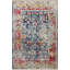 Tapis rouge / bleu à motif floral abstrait-1672638377