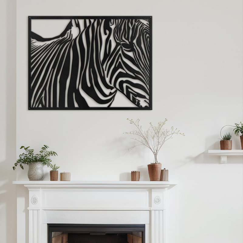 Wall Decor Metal, Black, 20" H x 30" W x 0.05" D