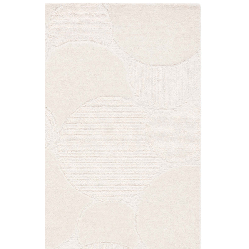 Maryorie Ebony Hand Tufted Wool/Cotton Abstract Rug in Ivory, Rectangle 6' x 9'