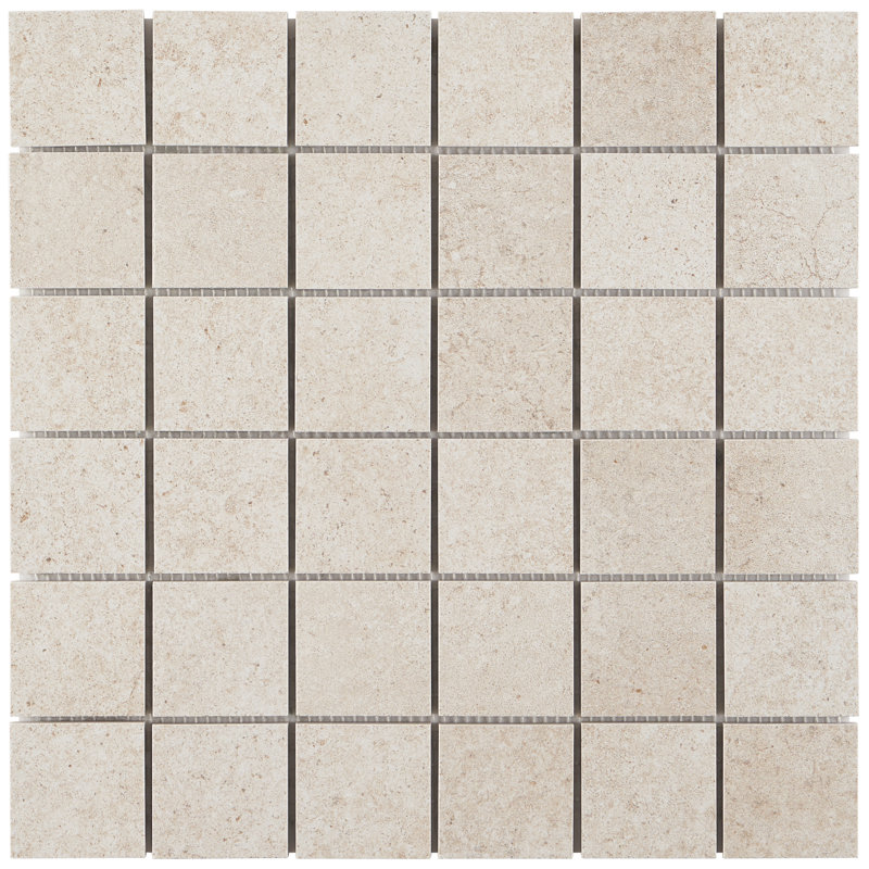 Staten 12" x 12" Porcelain Mosaic Wall & Floor Tile, Sand