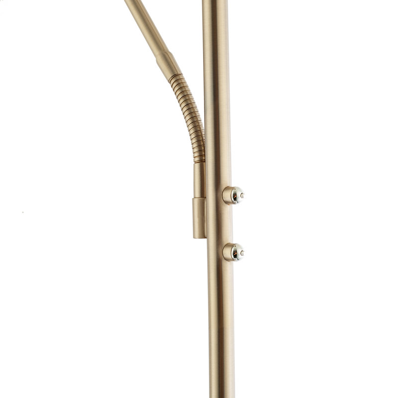 Sleek LED Mother And Child Floor Lamp In Satin Nickel With Memory Dimmer Buttons By, Brushed