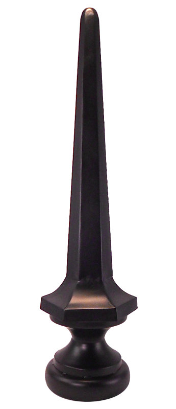 Rooftop Finial, Black Matte, 24" H x 6.5" W x 5.5" D