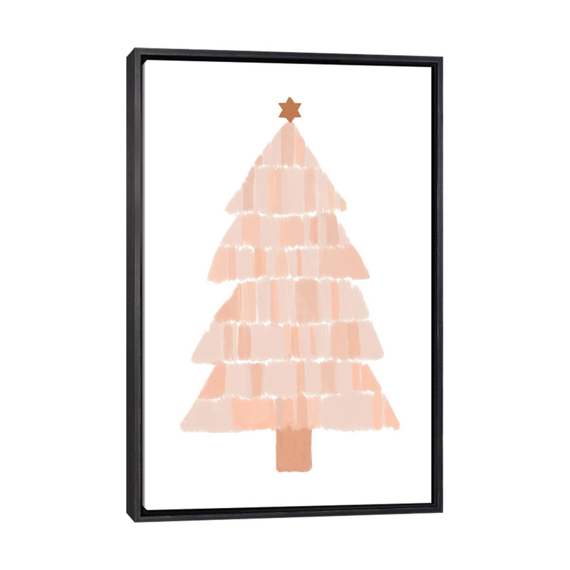 "Arbre de Noël" par Orara studio, reproduction d’art, Pas de tapis, H 26 po x l 18 po x 1,5 po, Toile avec cadre noir patiné
