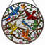 Panneau de vitrail à branches 12 "H Birds Branches-1959306070