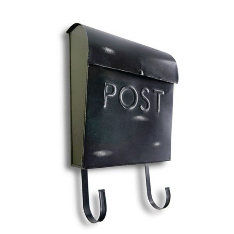 Euro Steel Wall Mounted Mailbox, Rustic Black, 12.8" H x 11" W x 4.2" D