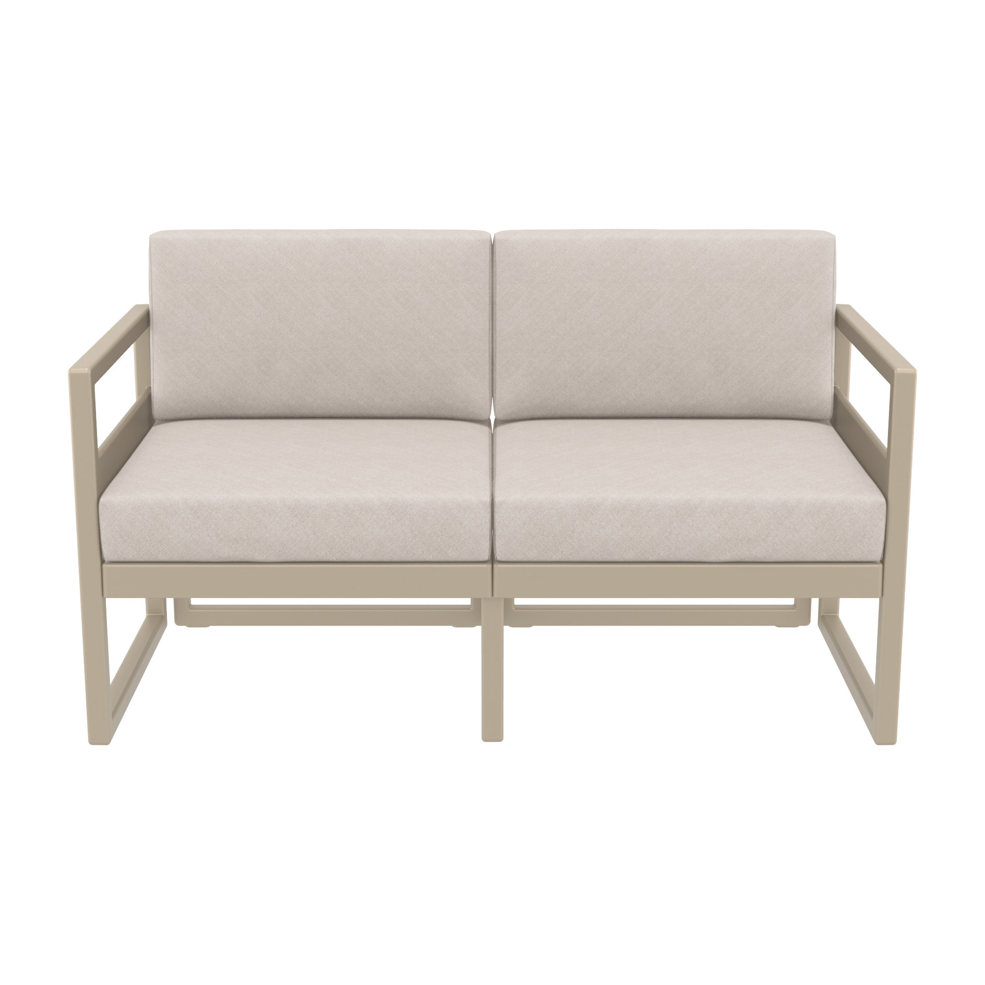 Lane 58'' Wide Straight Loveseat with Cushions, Canvas Flax Sunbrella® Canvas, Taupe