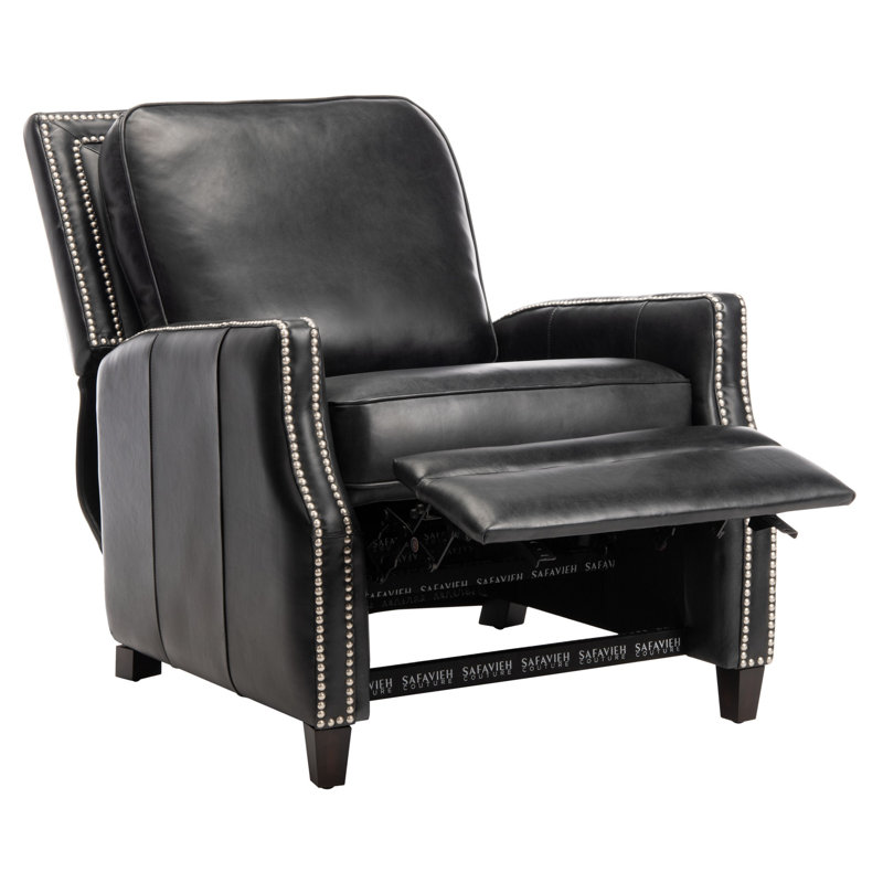 Couture Leather Recliner, Black
