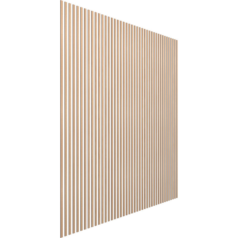 Adjustable Wood Slat Wall Panel Kit, 1"W x 94"H x 0.25"T, Hickory