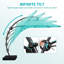 Parasol en porte-à-faux 11 pi avec inclinaison infinie, mât en aluminium, housse de protection et sac de sable Bersa-876387117-876387123