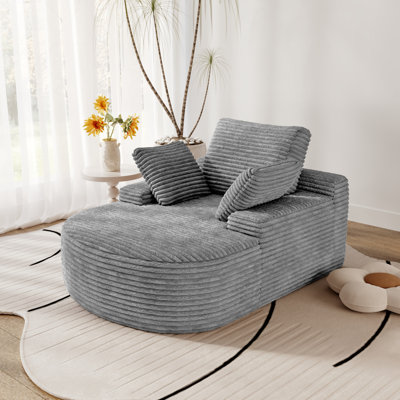 Nimbus Oversized Corduroy Cloud Curved Bean Bag Chair，Boneless Sleeper Sofa with Pillows