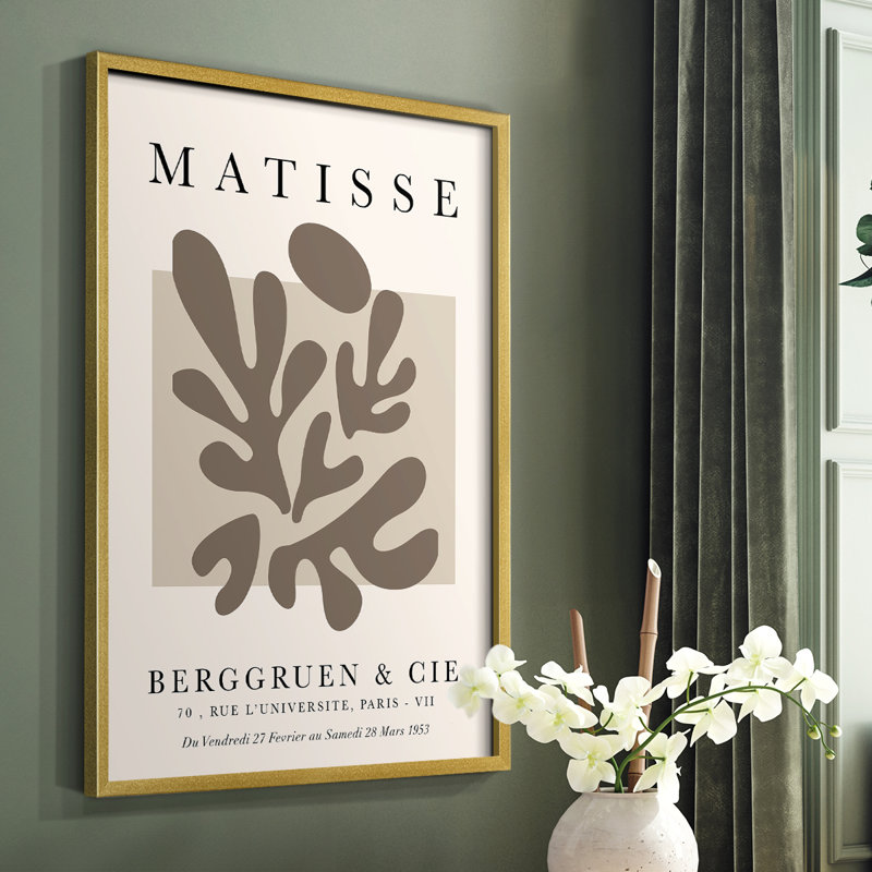 Matisse CC XXV III, reproduction encadrée - bois massif, Doré, H 10 po x l 8 po