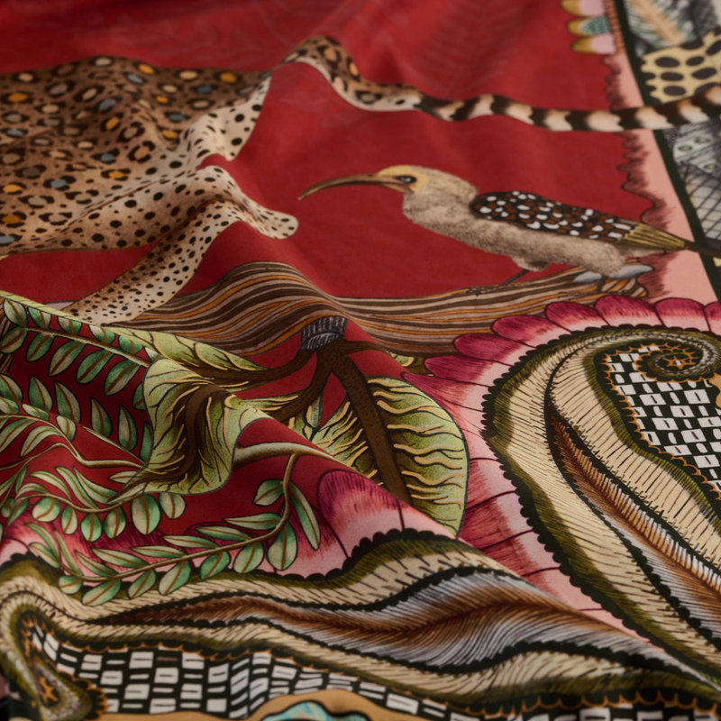 Tablecloth - Pangolin Park - Royal Red - Large - Cotton, 94'' L x 63'' W