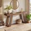 Console en bois massif, canapé étroit de 63 po derrière le canapé