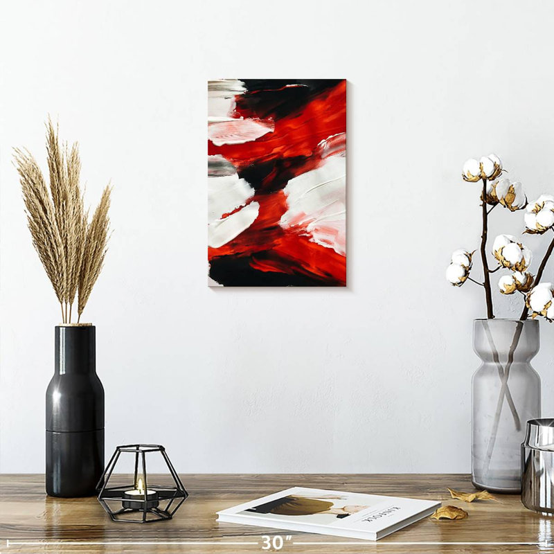 Avery Red Abstract, 12" H x 8" W