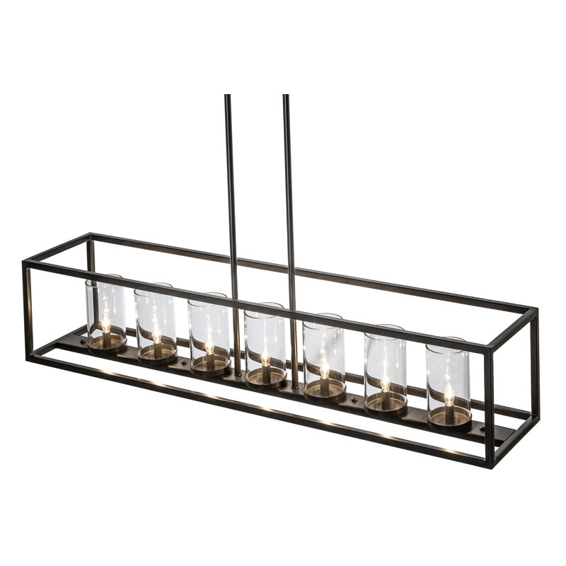 Luminaire suspendu pour îlot de cuisine Affinity, H 8 po x l 60 po x P 12 po, 7 lumières