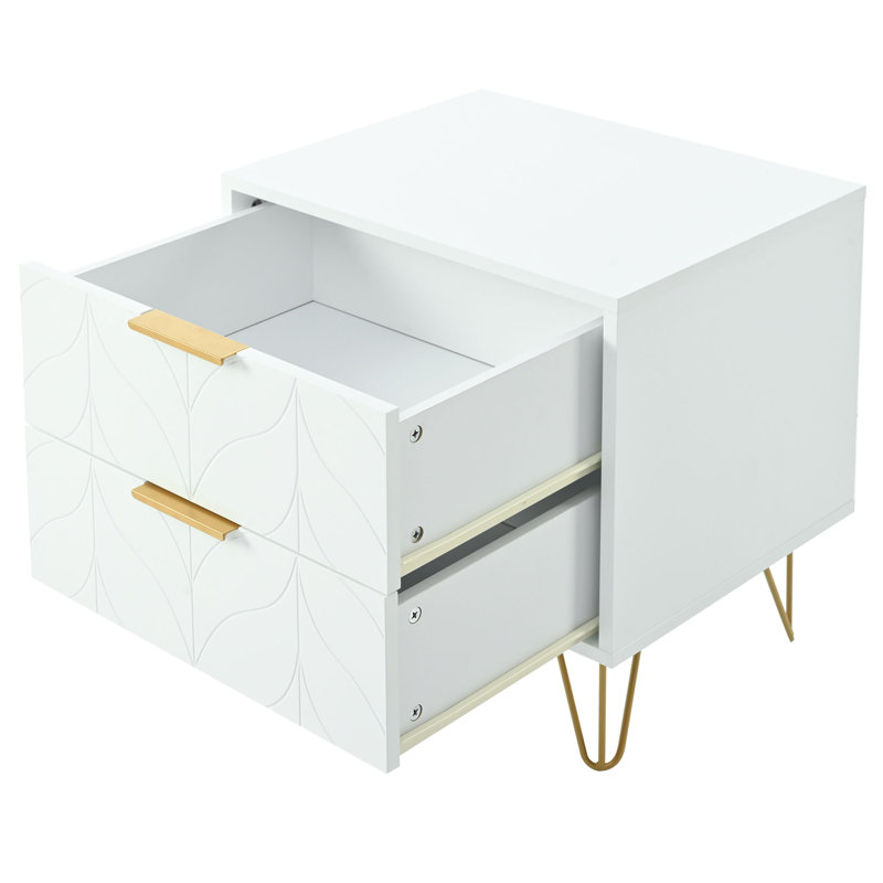 Beaverson 50cm W Manufactured Wood Bedside Table