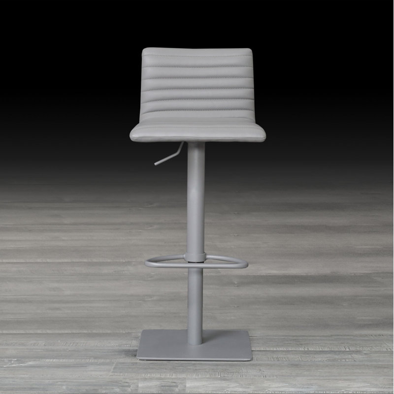 Hailes Swivel Upholstered Adjustable Height Counter Stool with Metal Frame, Gray