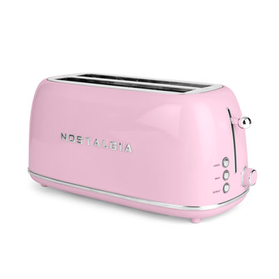 Classic Retro 4- Slice Toaster, Pink