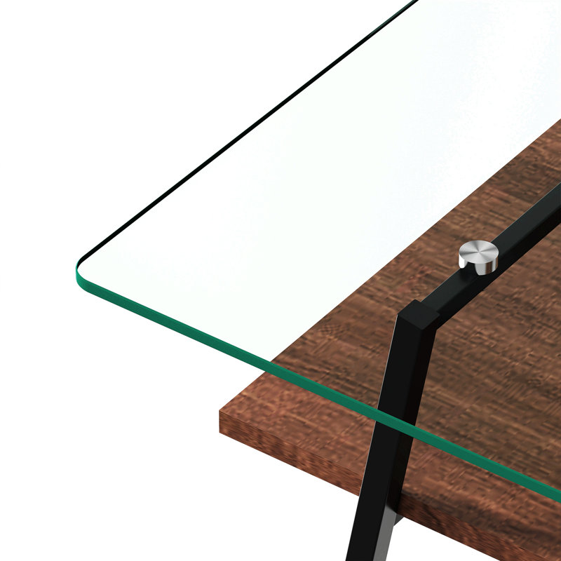  Table basse Shalia, Transparent, Noir, noir, noir, noir
