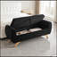 Banc rembourré en velours côtelé avec rangement rabattable-436705479