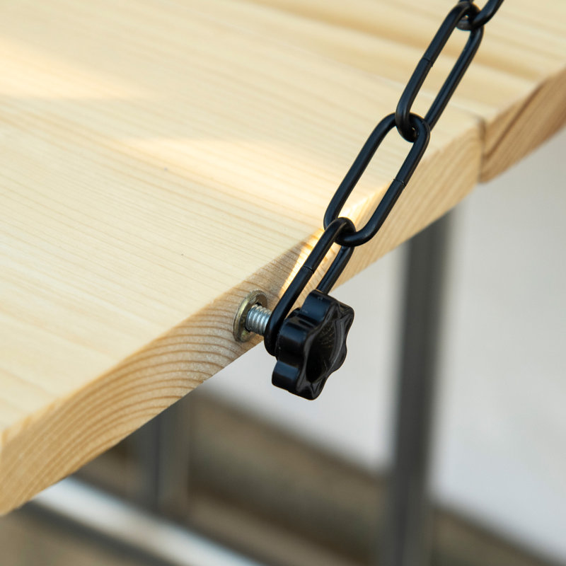 Barre de travail pliable pour garde-corps, bureau de balcon en bois d'épinette, espace extérieur productif, finition naturelle, l 20 po x H 12,5 po, capacité de table de 66 lb, fonctionnalité, intempéries, charge