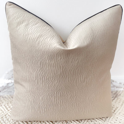 Abstract Cream Square Cushion Cover