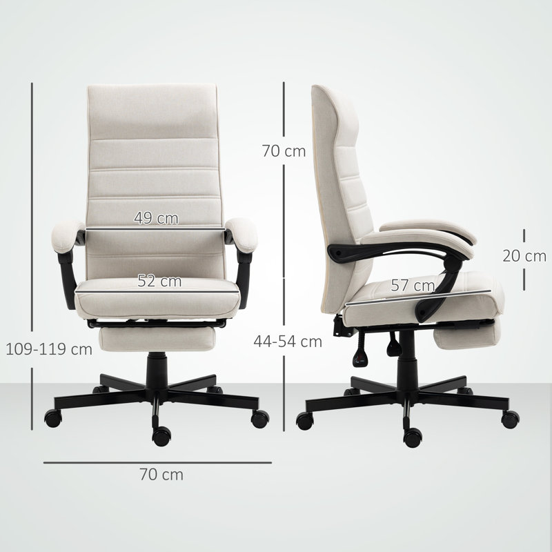 Manderfeld Linen Executive Chair, White