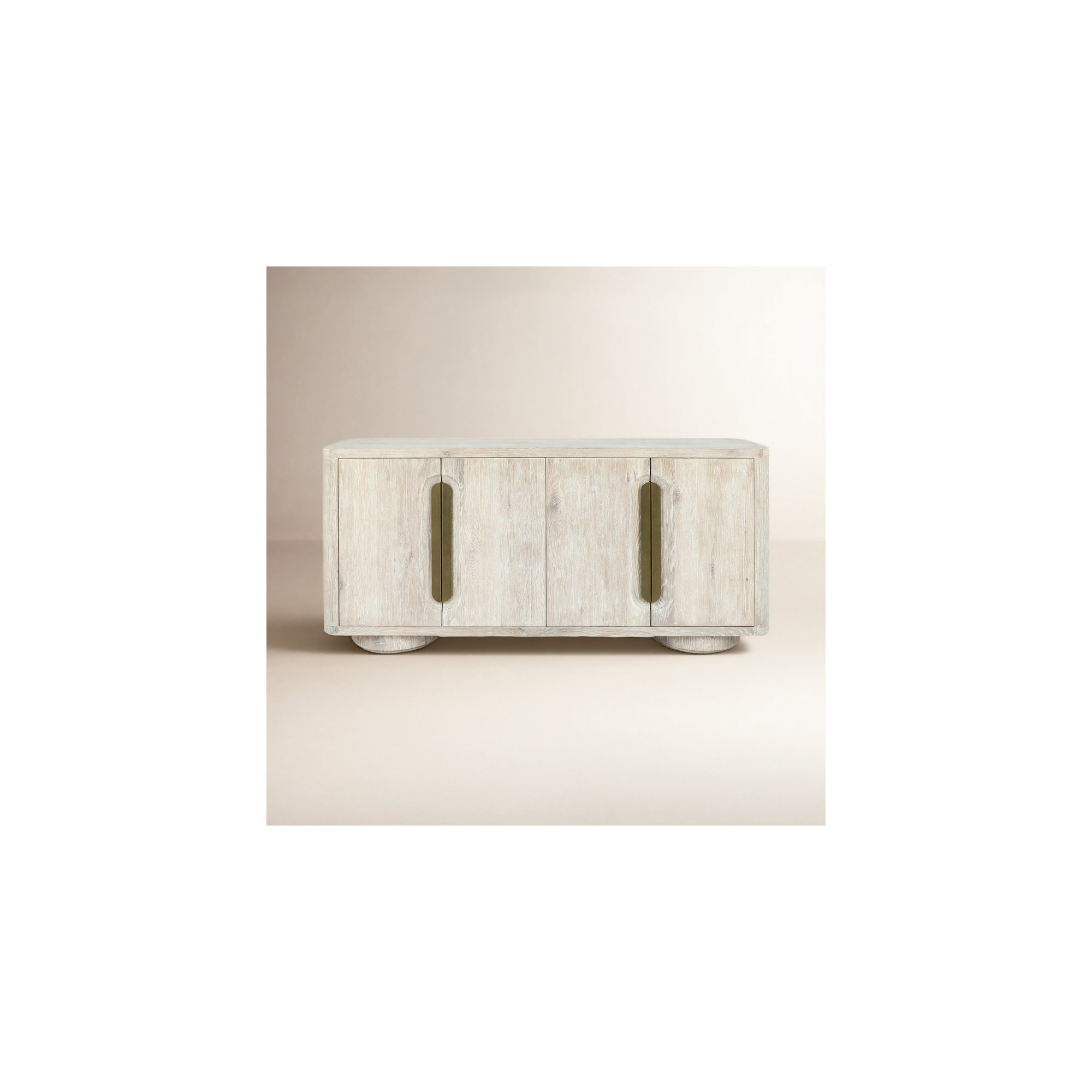 Tiber 74" Oak Veneer Wood Buffet Sideboard, White Wash