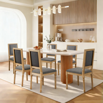 French Country Farmhouse Dining Chair, Vintage Traditional Kitchen Side Chair for Dining Room and Breakfast Nook