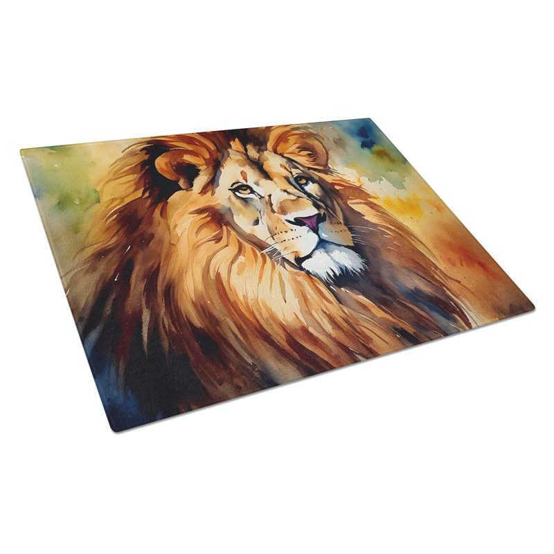 Grande planche à découper en verre Lion