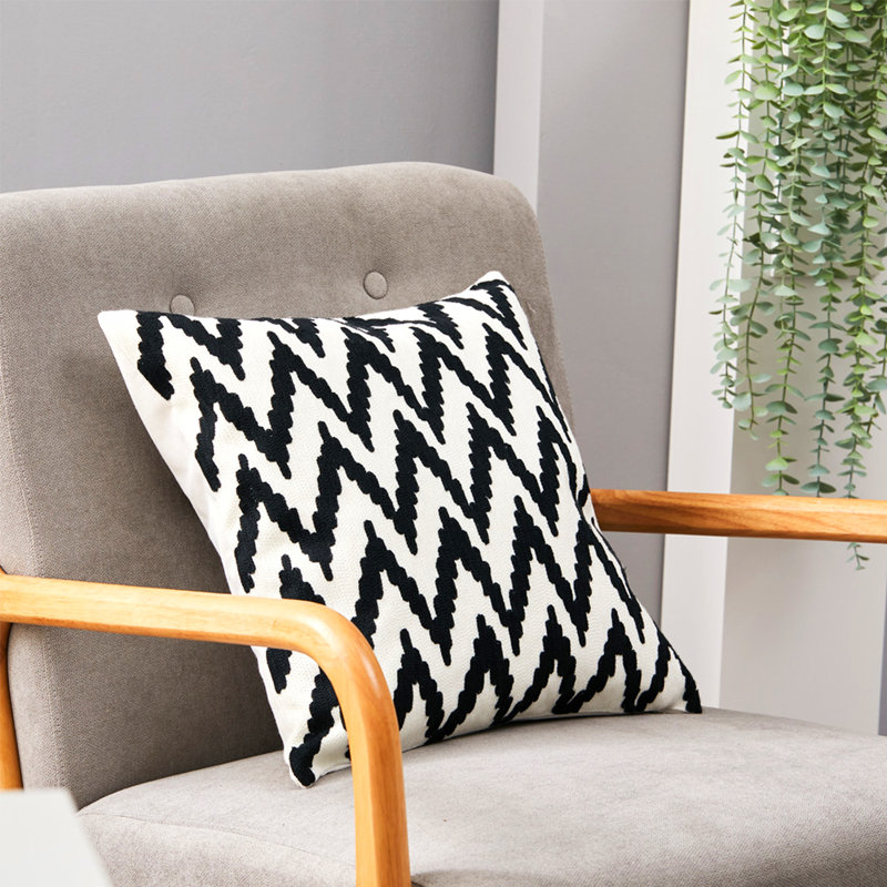 Claren Striped Cushion Cover, Black