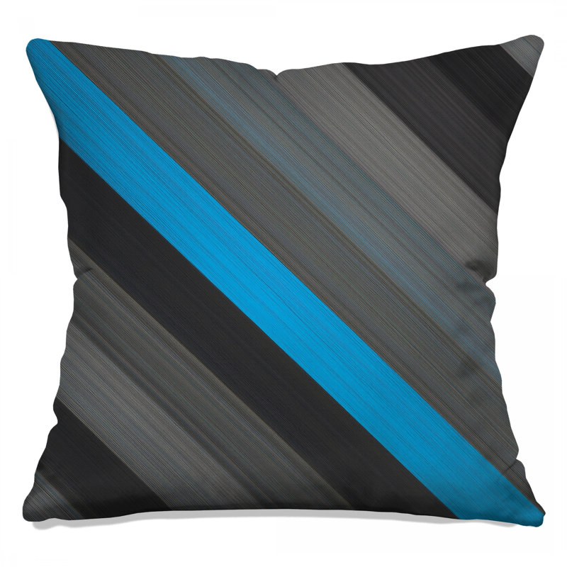 Coussins décoratifs bleus à rayures diagonales, 26 x 26 pouces