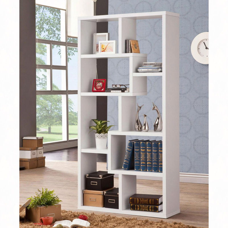 Bibliothèque géométrique à 8 tablettes, Blanc