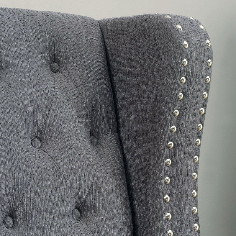 Buckler Upholstered 56.75 " Linen Loveseat, Gray