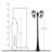 2-Heads Outdoor Solar Lamp Post Lights with Dusk to Dawn Sensor